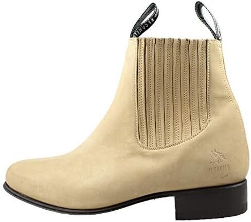 El Canelo Men's Ankle Boots Nubuck Leather Sand Botin Charro in Kuwait