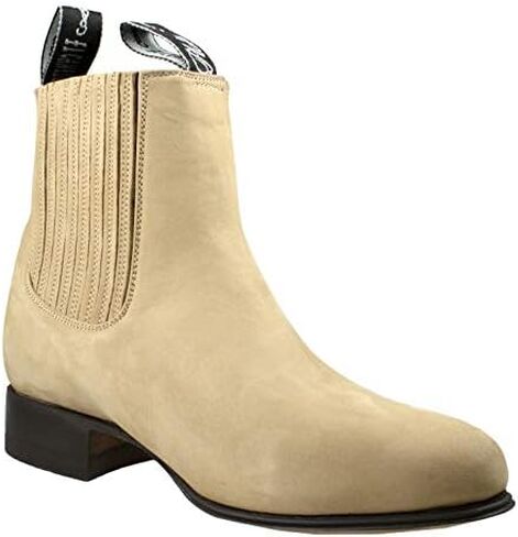 El Canelo Men's Ankle Boots Nubuck Leather Sand Botin Charro in Kuwait