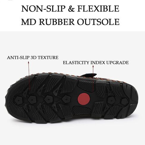Bitiger Mens Closed Toe Leather Sandals Outdoor Fisherman Sporty Summer Shoes Breathable Loafer Slipper for Hiking Sporting in Saudi Arabia