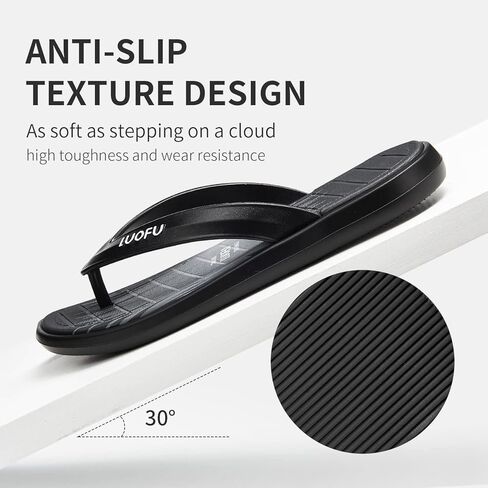 صنادل LUOFU الرجالية ذات الوجه المتخبط للشاطئ صنادل رفيعة ومريحة ومضادة للانزلاق، سريعة الجفاف وخفيفة الوزن للاستخدام الداخلي والخارجي in Kuwait