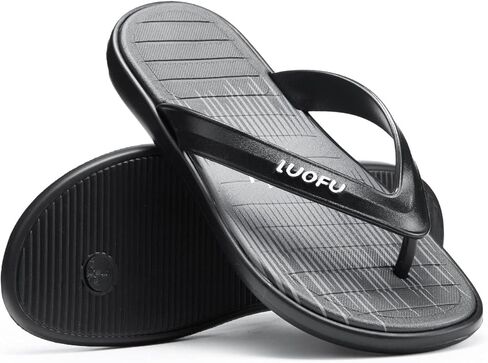 صنادل LUOFU الرجالية ذات الوجه المتخبط للشاطئ صنادل رفيعة ومريحة ومضادة للانزلاق، سريعة الجفاف وخفيفة الوزن للاستخدام الداخلي والخارجي in Kuwait