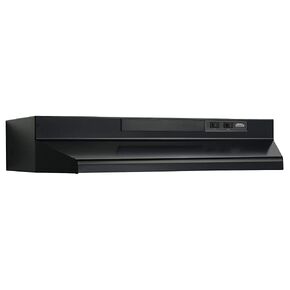 Broan-NuTone BUEZ330BL Broan UC 220 30N Black Economy 30-inch Under-Cabinet Easy Install 4-Way Convertible Range Hood with 2-Speed Exhaust Fan and Light, 260 Max Blower CFM