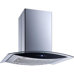Winflo 30 In. Convertible Stainless Steel Glass Island Range Hood with Mesh Filter and Touch Sensor Control in Kuwait