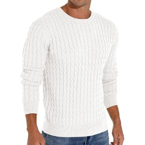 سترة بلوفر رجالي من Askdeer، سترة كلاسيكية محبوكة ناعمة مع حافة مضلعة in Kuwait