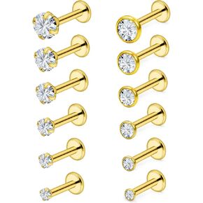 Vsnnsns 16G Lip Rings Stainless Steel Labret Jewelry Monroe Lip Rings Nail Cartilage Tragus Helix Earrings Studs Medusa Piercing Jewelry for Women Men Cubic Zirconia 2MM/2.5MM/3MM/3.5MM/4MM/4.5MM in Saudi Arabia