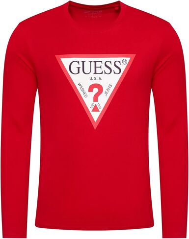 GUESS Men's Crewneck Long Sleeve Original Logo Tee in Saudi Arabia