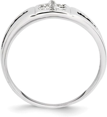 Solid 925 Sterling Silver Black & White Diamond Cross Men's Ring (1/4ct.) in Kuwait