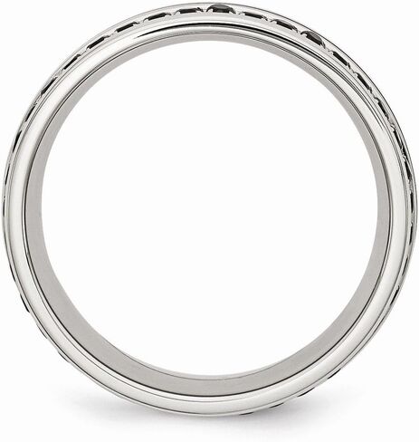 Solid Stainless Steel Black Ceramic-Inlay CZ Cubic Zirconia 9.00mm Wedding Band Ring in Kuwait