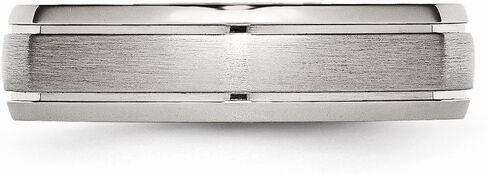 Solid Titanium Grooved Edge 6mm Matte Brushed Finish and Wedding Band Ring Comfort-Fit in Kuwait