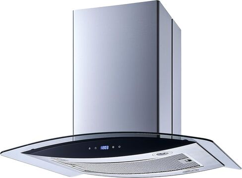 Winflo 30 In. Convertible Stainless Steel Glass Island Range Hood with Mesh Filter and Touch Sensor Control in Kuwait