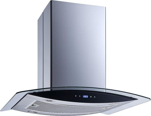 Winflo 30 In. Convertible Stainless Steel Glass Island Range Hood with Mesh Filter and Touch Sensor Control in Kuwait