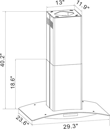 Winflo 30 In. Convertible Stainless Steel Glass Island Range Hood with Mesh Filter and Touch Sensor Control in Kuwait