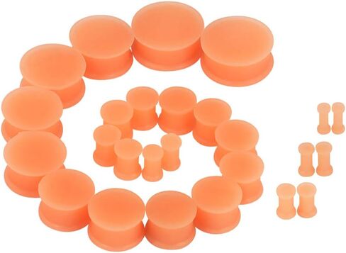 JOYTOYOU 26Pcs Silicone Ear Gauge Plugs Stretching Kit Double Flared Flesh Tunnels Saddle Expander Set 8g to 1" in Kuwait