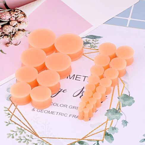JOYTOYOU 26Pcs Silicone Ear Gauge Plugs Stretching Kit Double Flared Flesh Tunnels Saddle Expander Set 8g to 1" in Kuwait