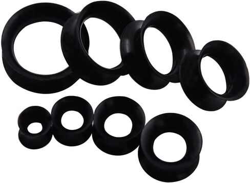 Longbeauty 30pcs/22pcs Colorful Silicone Gauges Plugs Double Flared Flexible Tunnels Ear Skin Stretcher Kit Piercing 3mm-25mm in Saudi Arabia