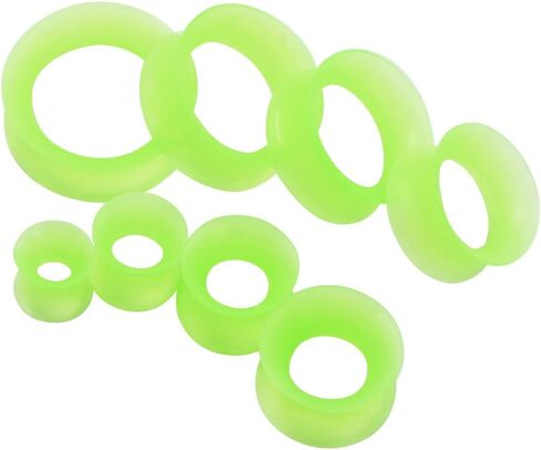 Longbeauty 30pcs/22pcs Colorful Silicone Gauges Plugs Double Flared Flexible Tunnels Ear Skin Stretcher Kit Piercing 3mm-25mm in Saudi Arabia