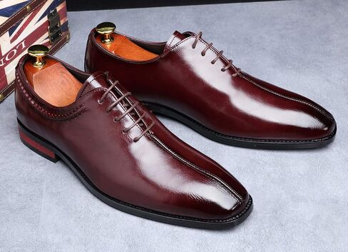Mens Lace Up Dress Shoes Italy Prince Classic Modern Formal Leather Men Wholecut Oxford Shoes in Kuwait