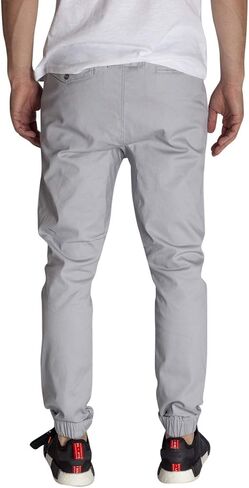 KDNK Men's Jogger Fit Stretch Twill Elastic Waist and Leg Drop Crotch Pants in Saudi Arabia