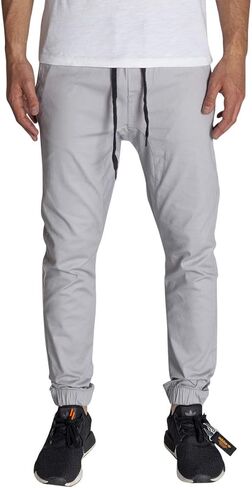 KDNK Men's Jogger Fit Stretch Twill Elastic Waist and Leg Drop Crotch Pants in Saudi Arabia