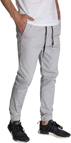KDNK Men's Jogger Fit Stretch Twill Elastic Waist and Leg Drop Crotch Pants in Saudi Arabia