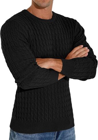 Askdeer Men's Pullover Sweater Crewneck Classic Soft Knitted Sweaters with Ribbing Edge in Saudi Arabia
