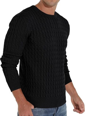 Askdeer Men's Pullover Sweater Crewneck Classic Soft Knitted Sweaters with Ribbing Edge in Saudi Arabia