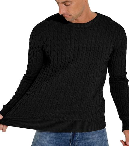 Askdeer Men's Pullover Sweater Crewneck Classic Soft Knitted Sweaters with Ribbing Edge in Saudi Arabia