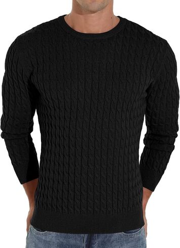 Askdeer Men's Pullover Sweater Crewneck Classic Soft Knitted Sweaters with Ribbing Edge in Saudi Arabia