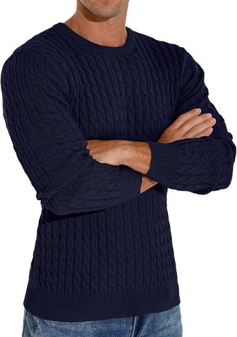 Askdeer Men's Pullover Sweater Crewneck Classic Soft Knitted Sweaters with Ribbing Edge in Saudi Arabia