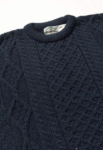 Aran Crafts Irish Soft Cable Knitted Crew Neck Sweater (100% Pure New Wool) in Kuwait