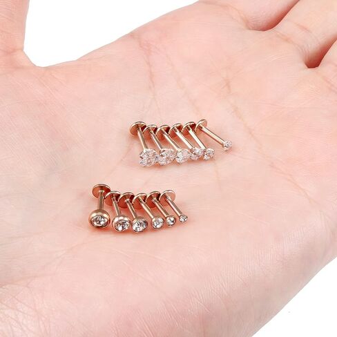 Vsnnsns 16G Lip Rings Stainless Steel Labret Jewelry Monroe Lip Rings Nail Cartilage Tragus Helix Earrings Studs Medusa Piercing Jewelry for Women Men Cubic Zirconia 2MM/2.5MM/3MM/3.5MM/4MM/4.5MM in Kuwait