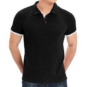 Sailwind Men's Waffle Knit Short Sleeve Casual Polo Shirts