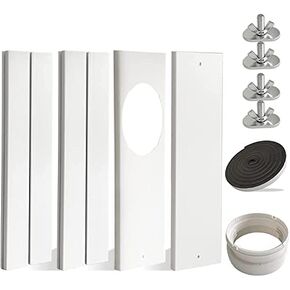 JEACENT Portable AC Window Vent Kit - Complete Air Conditioner Window Kit, Adjustable PVC Window Seal Kit Panels Up to 60 Inches, for Universal Thread AC Exhaust Hose of 5.1" and 5.9" Diameter in Saudi Arabia
