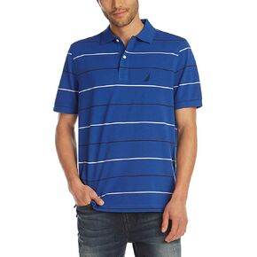 Nautica Men's Classic Fit Short Sleeve 100% Cotton Pique Stripe Polo Shirt in Saudi Arabia