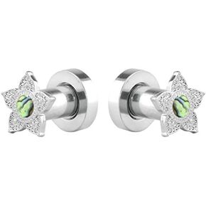Forbidden Body Jewelry 8G-5/8 Surgical Steel Abalone Shell Center Flower Screw Fit Tunnel Plug Earrings in Saudi Arabia
