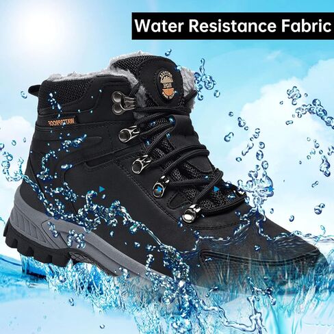 Jinta Shoes Mens Womens Winter Snow Boots Hiking Climping Booties Warm Waterproof Fur Lined Non Slip Leather Ankle US 4-14.5 in Saudi Arabia