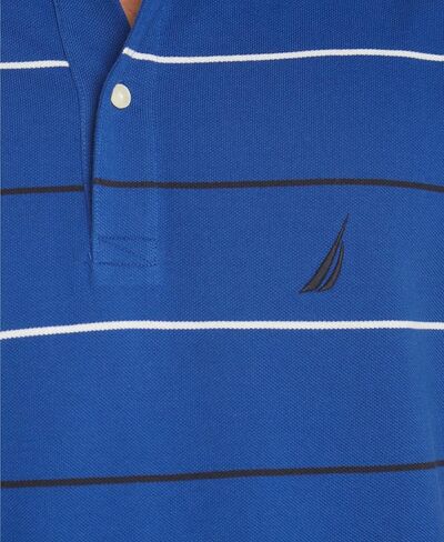 Nautica Men's Classic Fit Short Sleeve 100% Cotton Pique Stripe Polo Shirt in Saudi Arabia