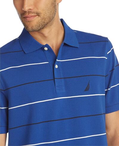 Nautica Men's Classic Fit Short Sleeve 100% Cotton Pique Stripe Polo Shirt in Saudi Arabia