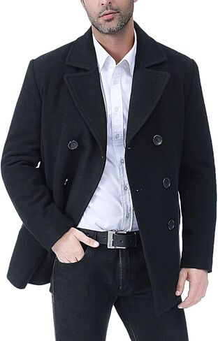 BGSD Men Hugh Wool Blend Pea Coat (Regular Big & Tall and Short) in Saudi Arabia