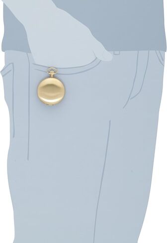 Charles-Hubert, Paris 3908-GRR Premium Collection Gold-Plated Stainless Steel Satin Finish Double Hunter Case Mechanical Pocket Watch in Saudi Arabia