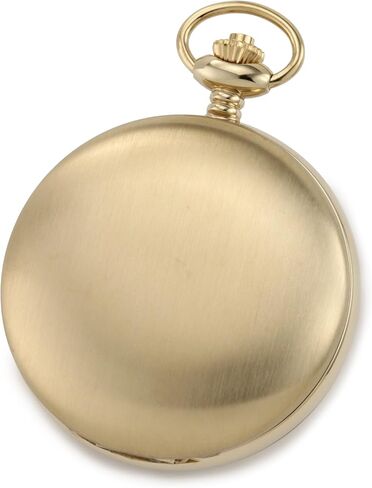 Charles-Hubert, Paris 3908-GRR Premium Collection Gold-Plated Stainless Steel Satin Finish Double Hunter Case Mechanical Pocket Watch in Saudi Arabia