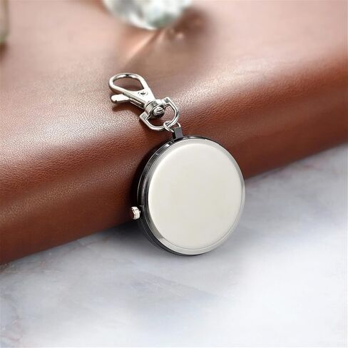 JewelryWe Key Chain Watch Rhinestone Luminous Hands Quartz Pocket Watch FOB Clip-on Belt Novelty Key Ring Watches for Men Women, for Fathers Day in Saudi Arabia