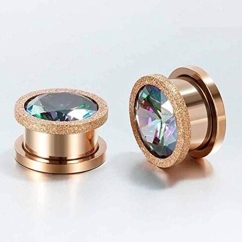 TBOSEN 8 PCS Dull Polish Fashion Ear Tunnels Plugs Gauges Stainless Steel Expander Stretcher Piercings in Kuwait