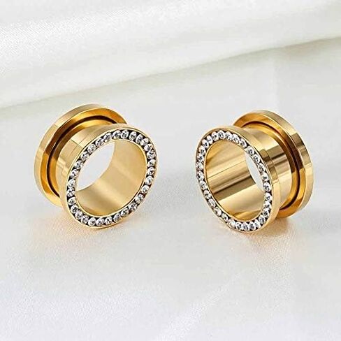 TBOSEN 8 PCS Dull Polish Fashion Ear Tunnels Plugs Gauges Stainless Steel Expander Stretcher Piercings in Kuwait