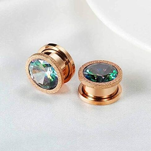 TBOSEN 8 PCS Dull Polish Fashion Ear Tunnels Plugs Gauges Stainless Steel Expander Stretcher Piercings in Kuwait