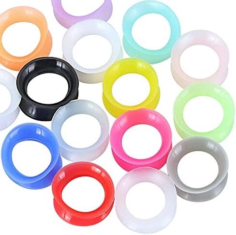 YOFANST 24pcs-60pcs Soft Silicone Ear Tunnels with Colorful Dots Double Flared Expander Ear Gauges Piercing Body Jewelry Piercing in Saudi Arabia
