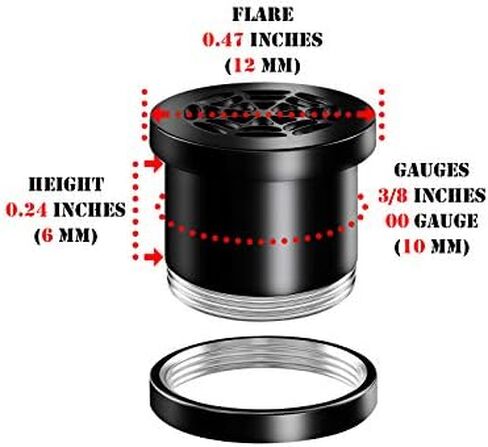 Pair of 316L Surgical Steel Black Anodized Screw-Fit Flesh Tunnels Spider web Piercing Jewelry Stretcher Ear Plugs Earring in Saudi Arabia