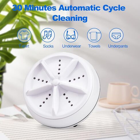 Luxury Stop Portable Washing Machine Mini Washing,Mini Dishwashers Portable Ultrasonic Turbo Disinfection Washing Machine with USB, Suitable for Home, Business, Travel, College Room, RV, Apartment in Kuwait