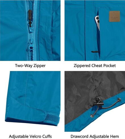 Little Donkey Andy Men's Waterproof Rain Jacket Windproof Light Jacket Outdoor Rain Shell with Hood for Hiking Travel Golf in Saudi Arabia
