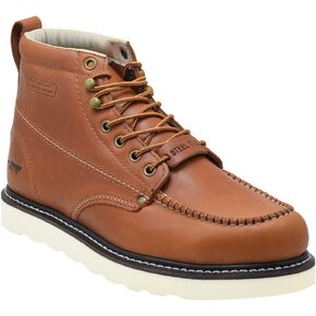 أحذية عمل Golden Fox Steel Toe للرجال مقاس 6 بوصات Moc Toe Wedge أحذية مريحة للبناء